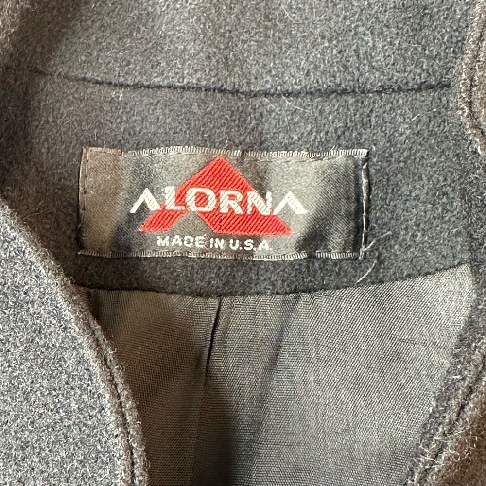 ALORNA Vintage Black Wool Blend Hip Length Coat Size L XL - Picture 4 of 16